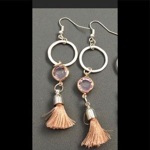 Pink tassel earrings